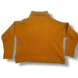 Madewell Belmont Mockneck Sweater K5425 Wool Blend Mustard Yellow Large